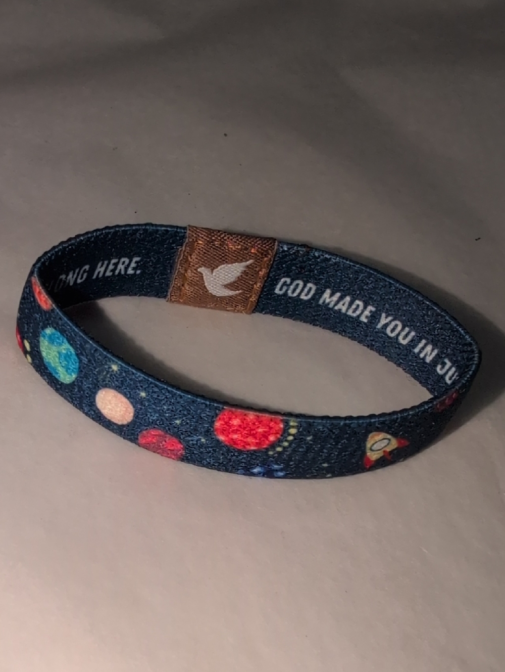 ❤️‍🔥10/$10❤️‍🔥 Kids God Faith-Based Navy Space Pattern Wristband